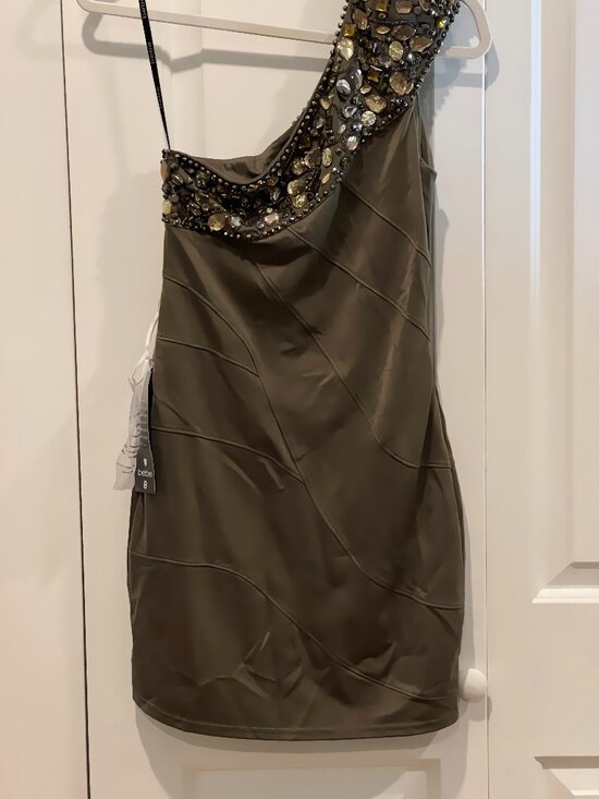 bebe Dresses & Skirts - bebe Embellished One‑Sholder Cocktail Dress – Cocoa – Size S – NWT